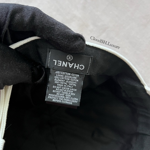 Auth Chanel Classic White Denim Sequin CC Logo Baseball Cap Hat - One Size - Picture 8 of 11